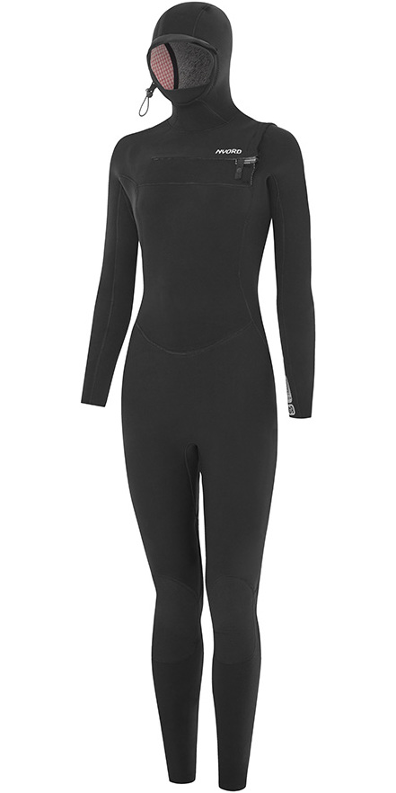 2025 Nyord Womens Furno Ultra Plus 6/5/4mm Hooded Chest Zip Wetsuit FUPW654001 - Black